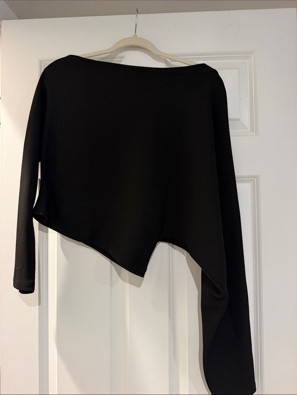Zara Black Off-the-Shoulder Asymmetrical Sweater